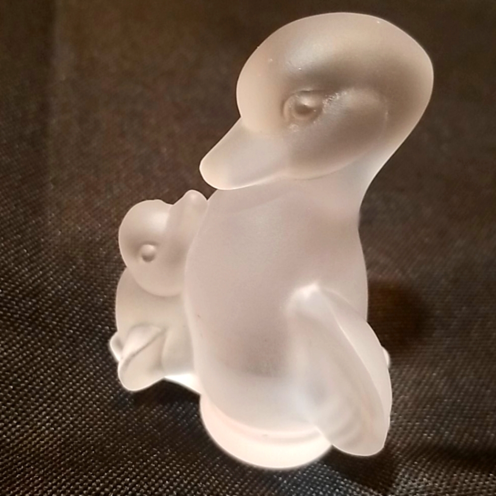 Sevres Collectable Crystal Frosted Duck Figurine